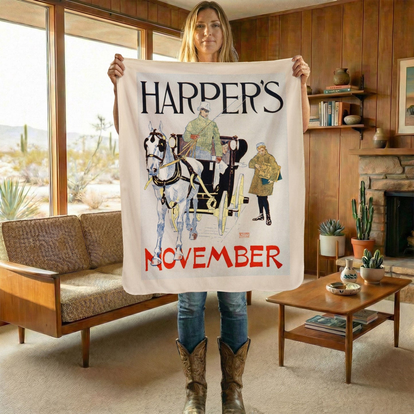 Poster Harper's Weekly 5 - Sherpa Fleece Blanket