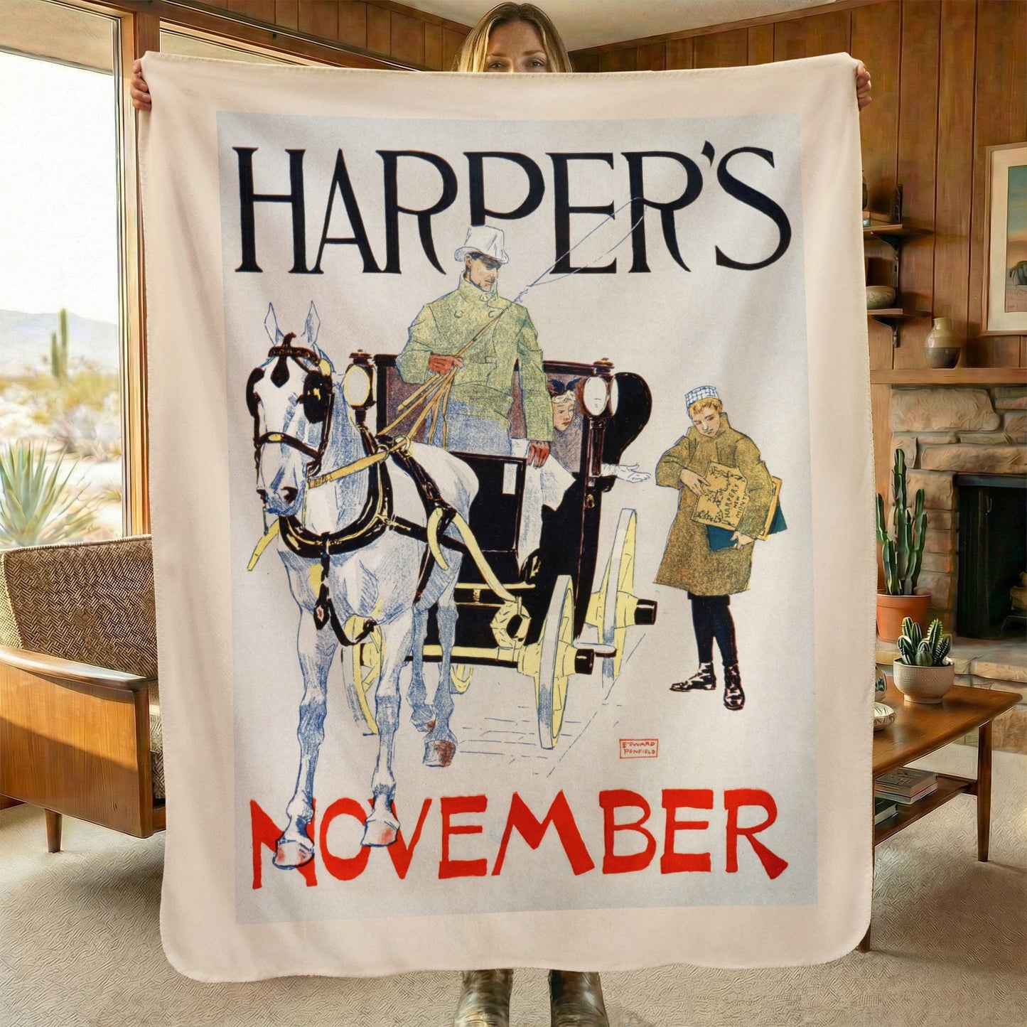 Poster Harper's Weekly 5 - Sherpa Fleece Blanket