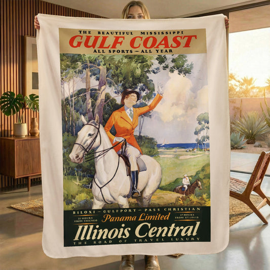 Poster Illinois Central - Sherpa Fleece Blanket