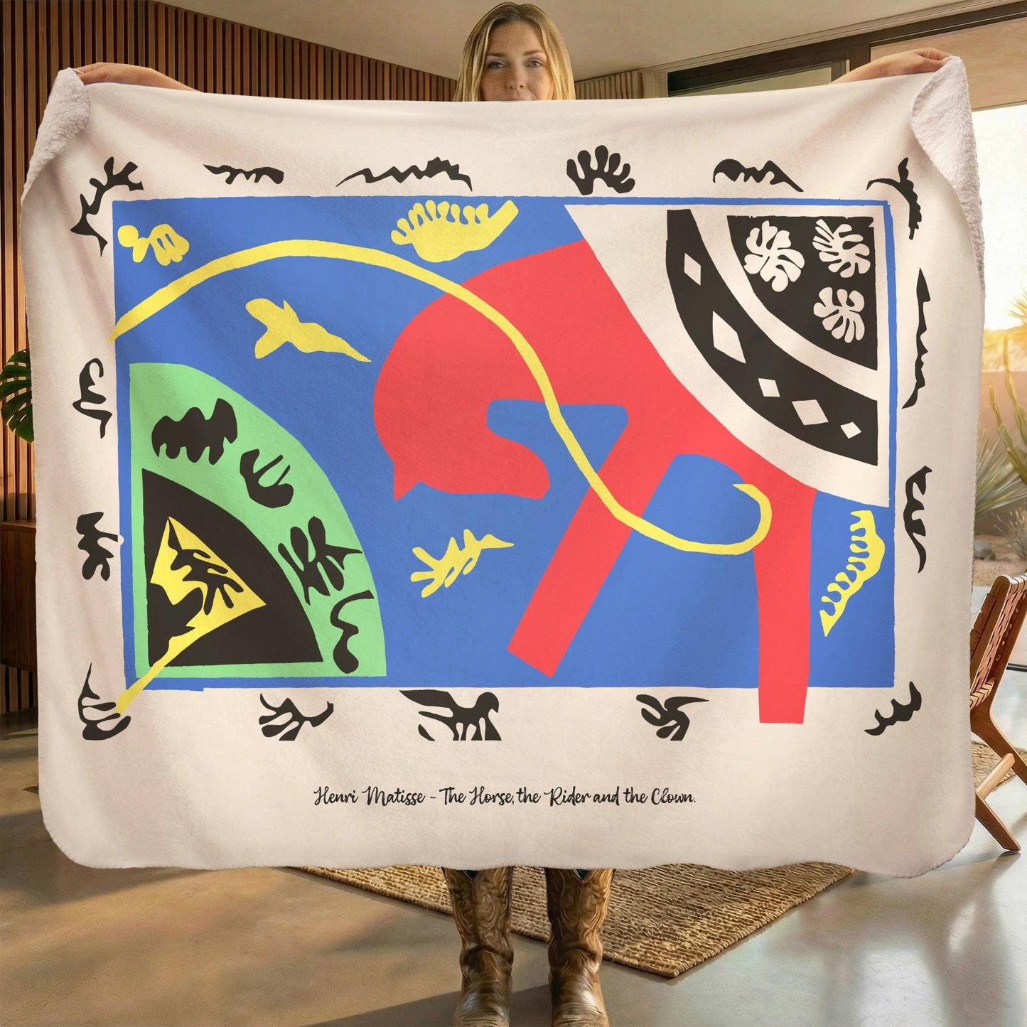 H. Matisse Horse Art - Sherpa Fleece Blanket