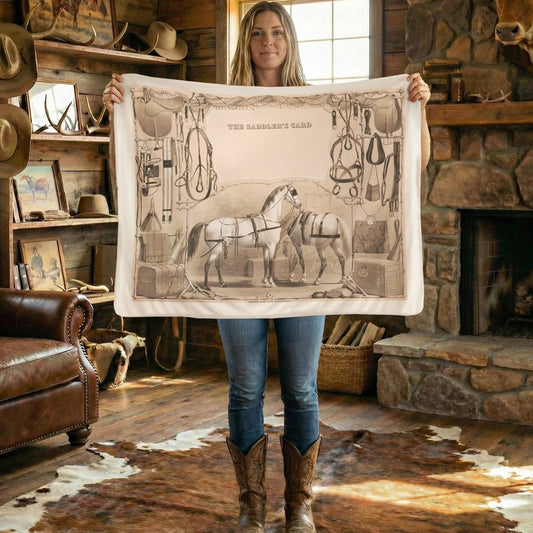 The Saddler's Card - Sherpa Fleece Blanket