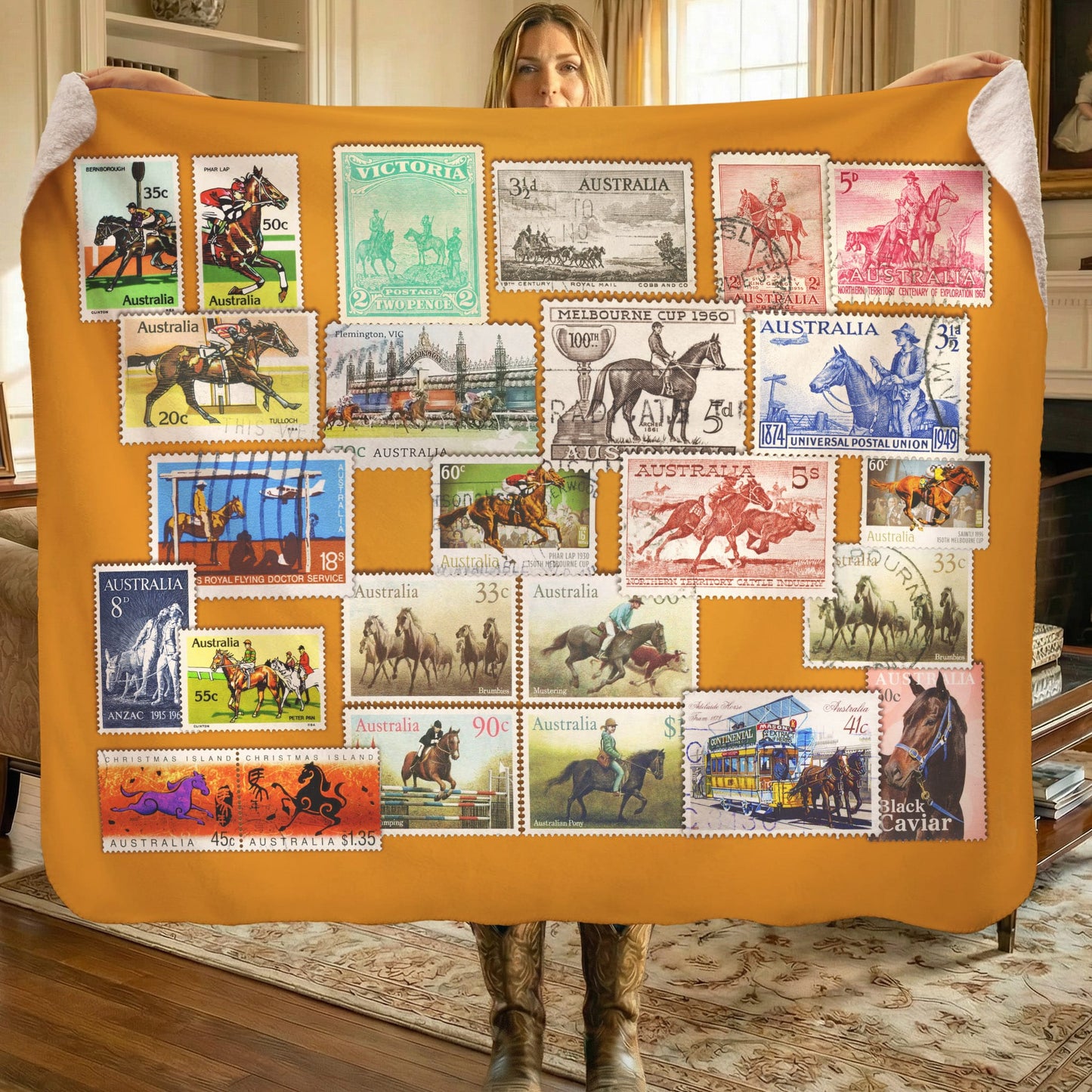 Horse Stampss Australia - Sherpa Fleece Blanket