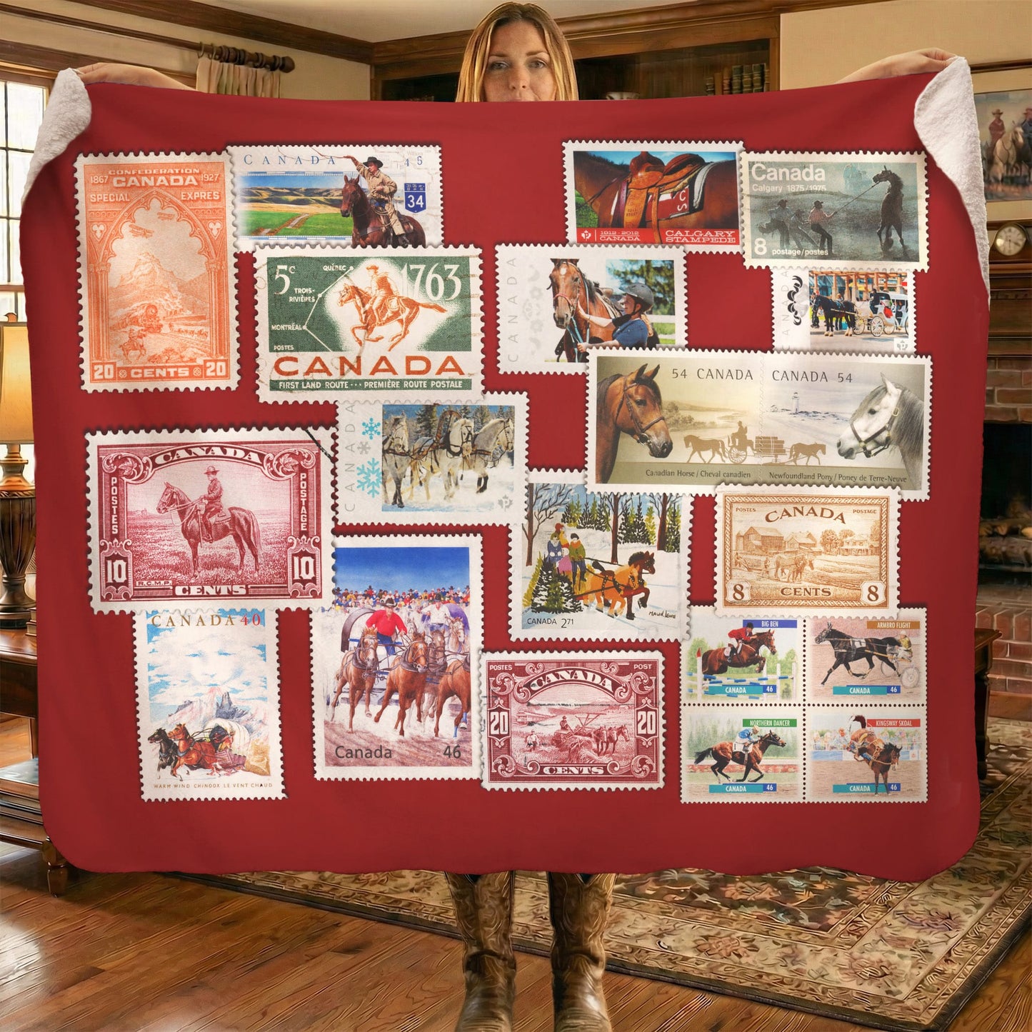 Horse Stampss Canada - Sherpa Fleece Blanket