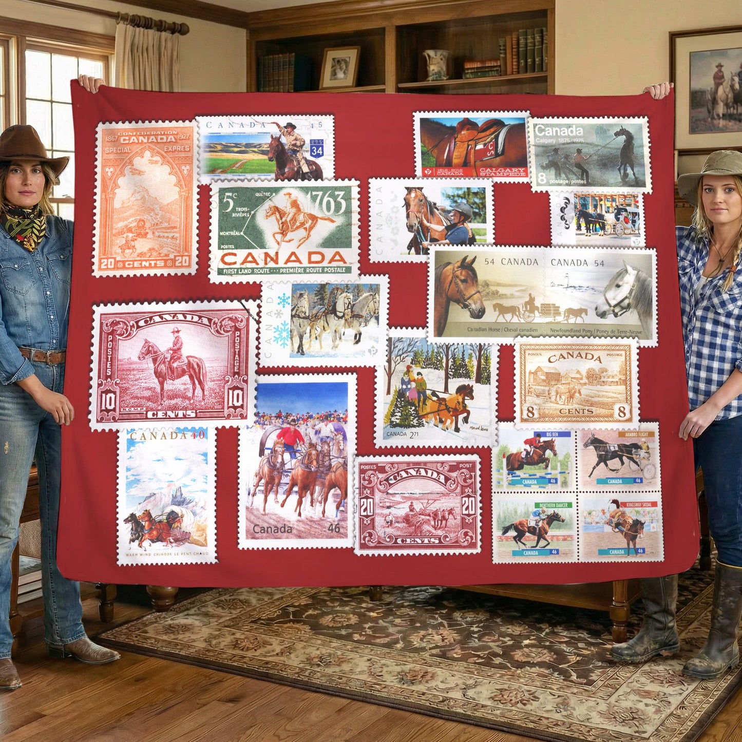 Horse Stampss Canada - Sherpa Fleece Blanket