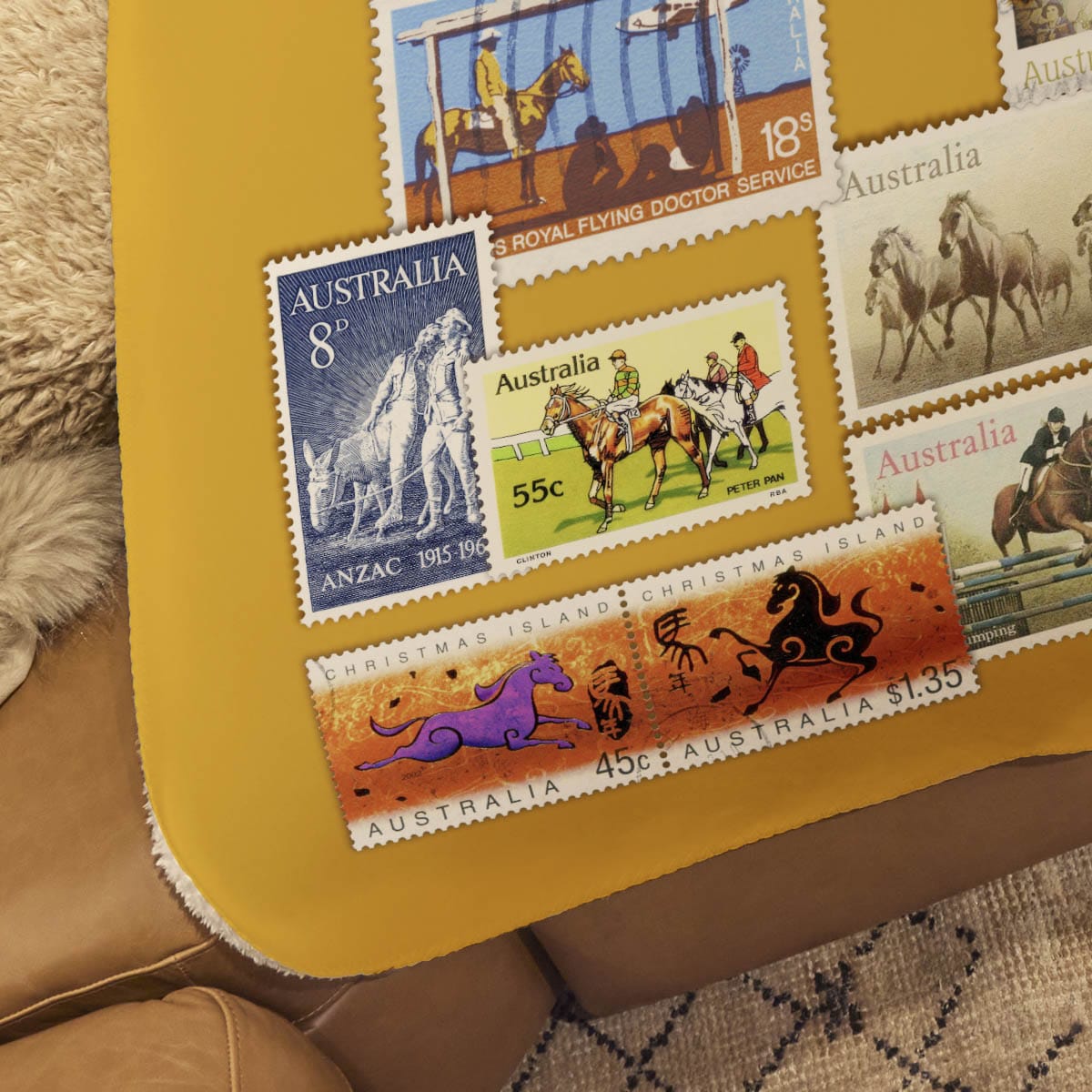 Horse Stampss Australia - Sherpa Fleece Blanket