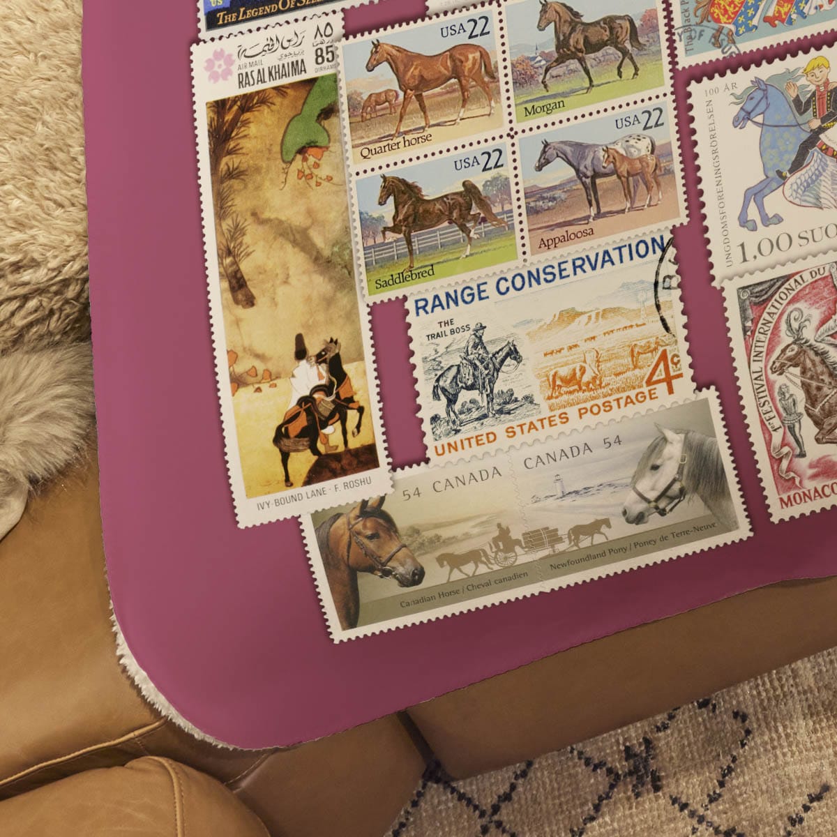 Horse Stampss of the World - Sherpa Fleece Blanket