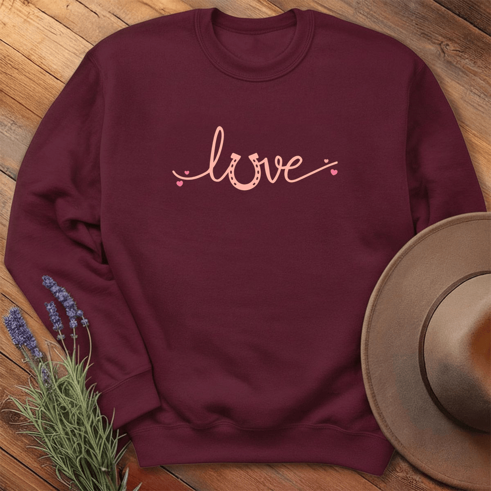 Horse Love - Sweatshirt - Maroon