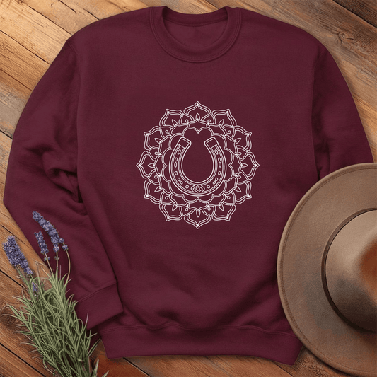 Mandala Horseshoe - Sweatshirt - Maroon