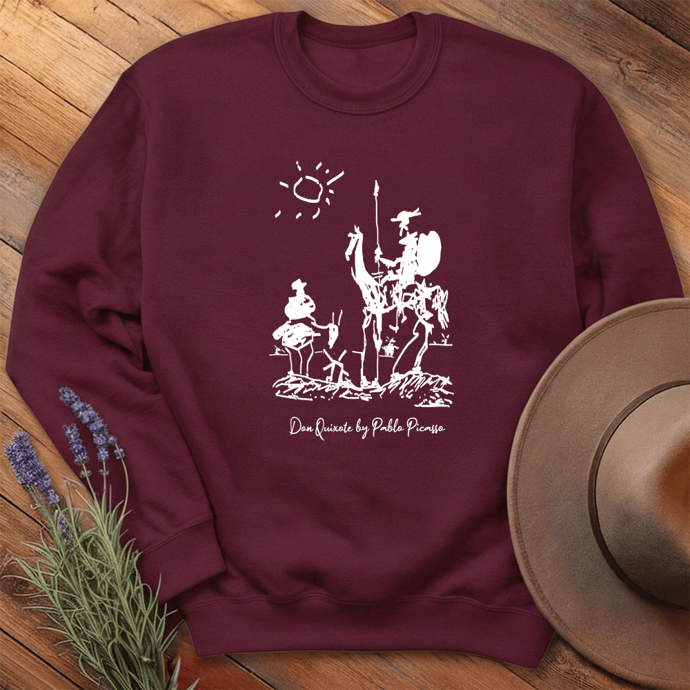 Don Quixote Art - Sweatshirt - Maroon