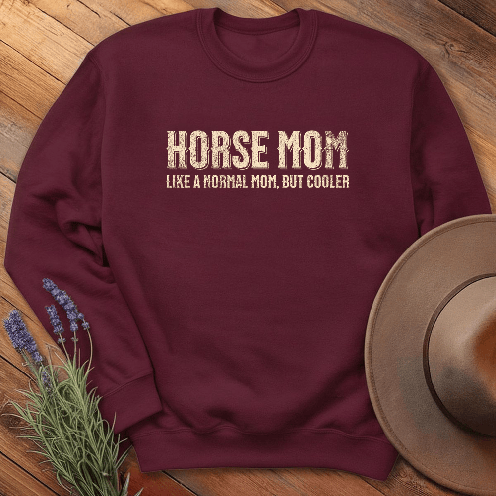 Horse Mom - Sweatshirt - Maroon