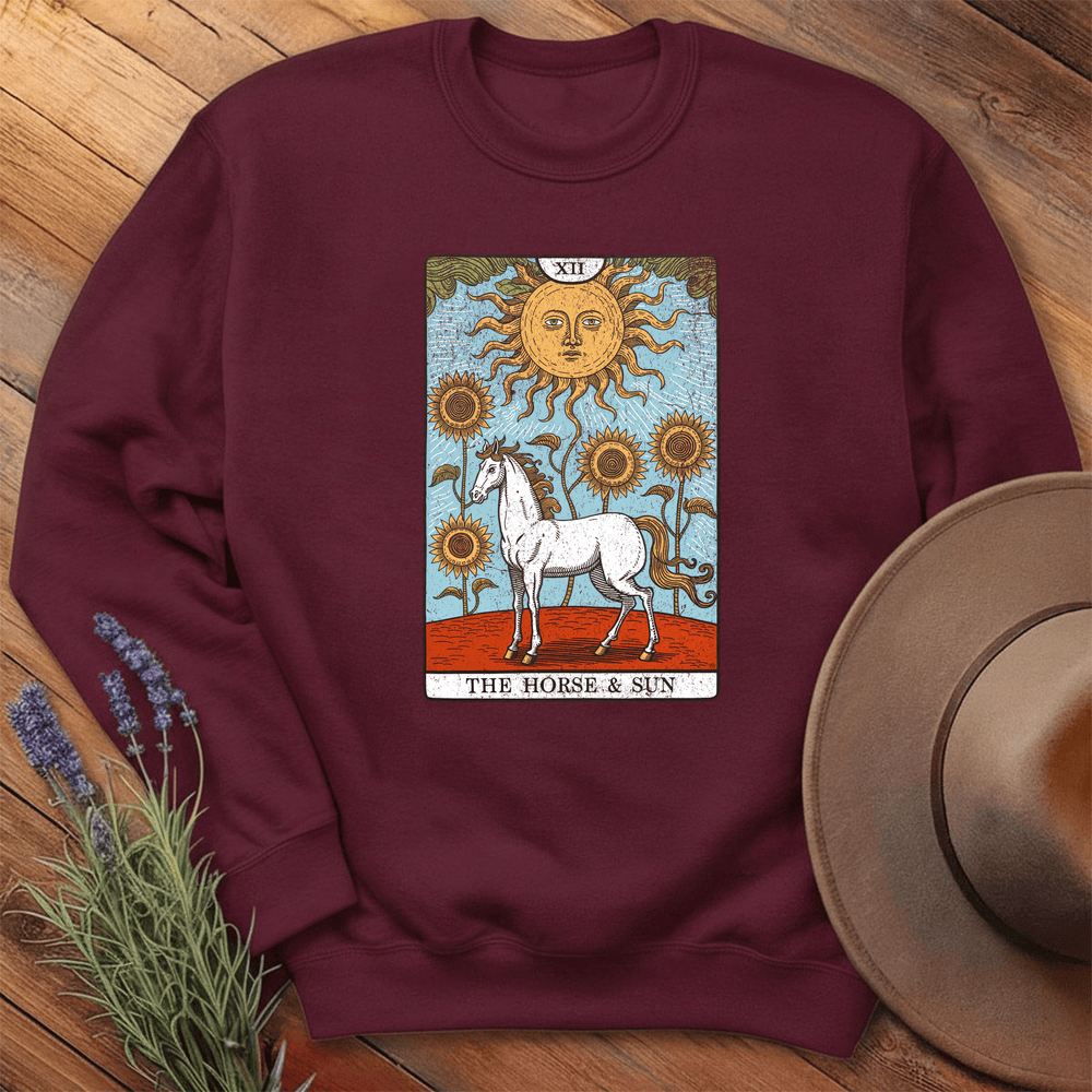 Horse Tarot Card - Sweatshirt - Maroon