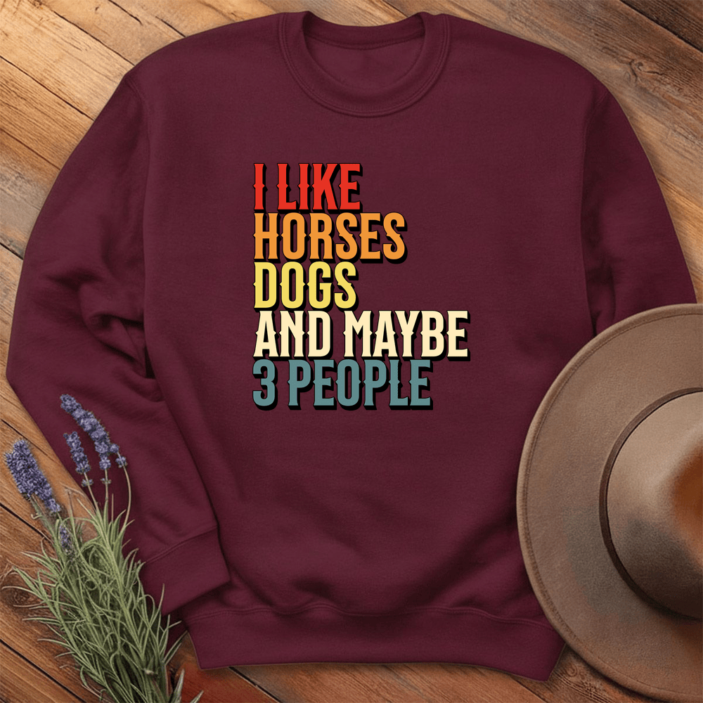 I like Horses and... - Sweatshirt - Maroon