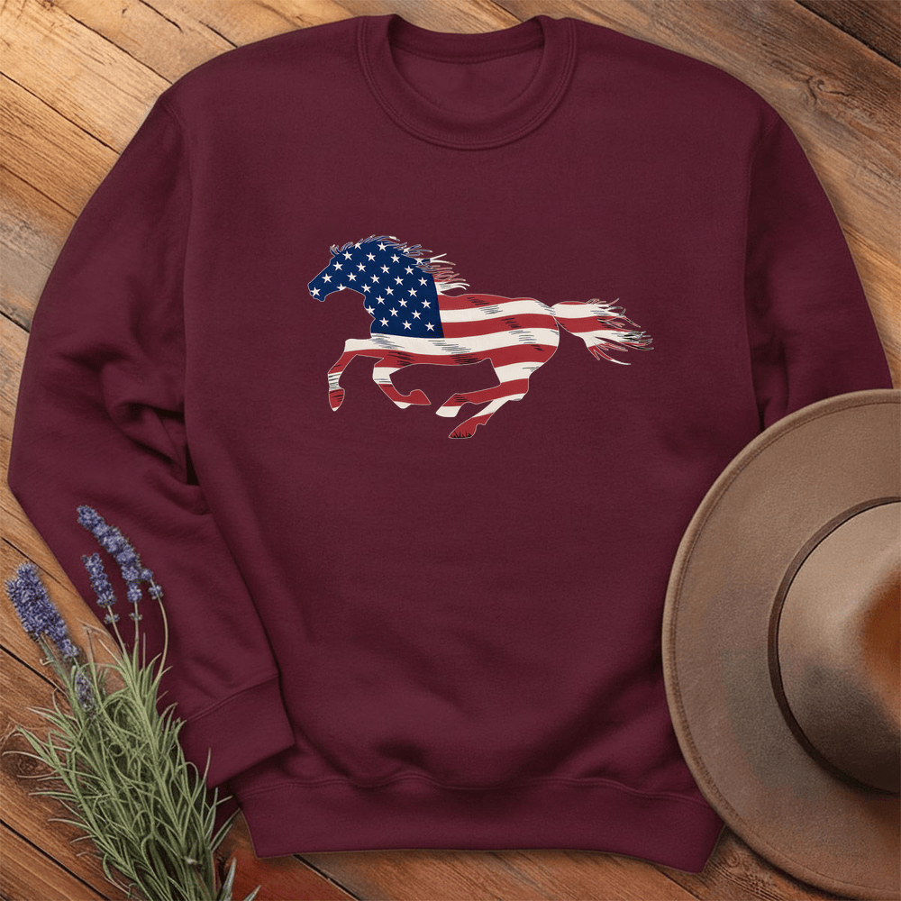 Horse USA - Sweatshirt - Maroon