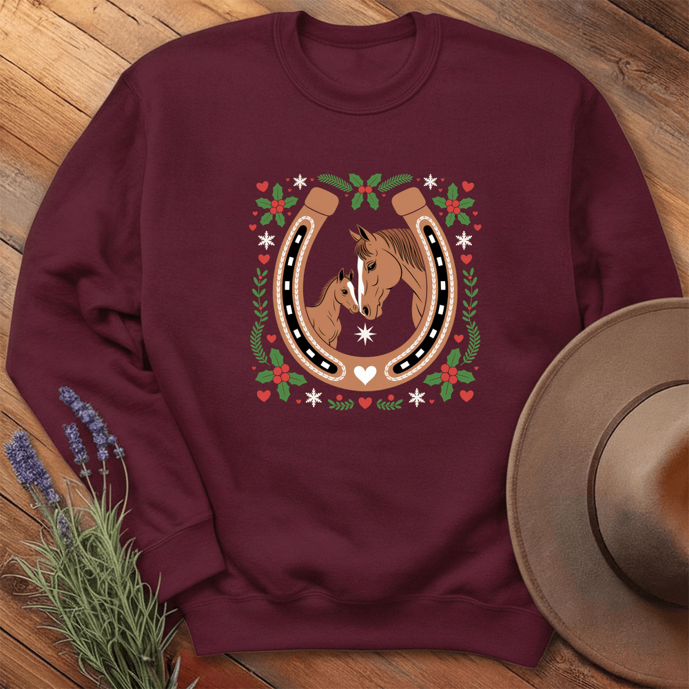 Xmas Horse Love - Sweatshirt - Maroon