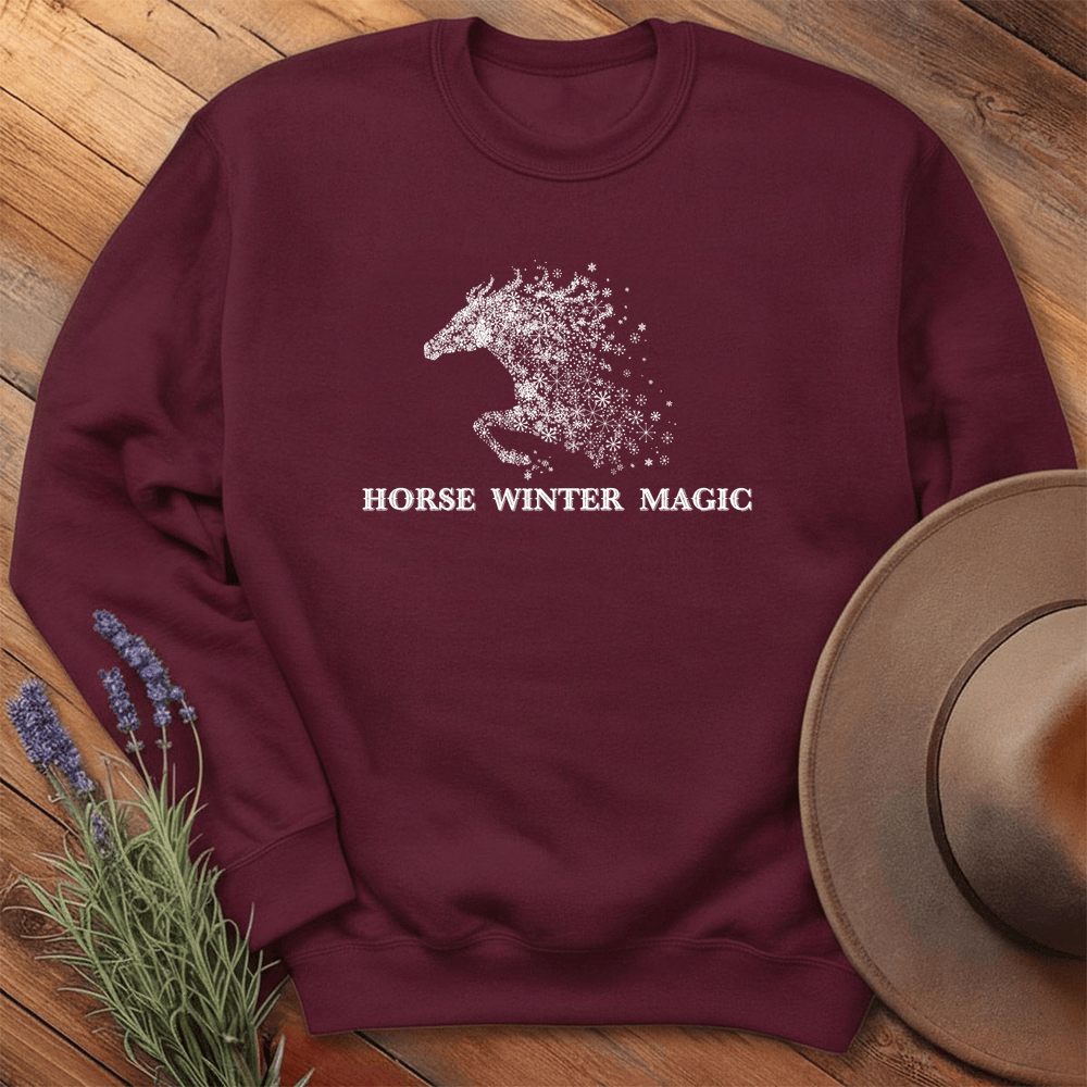 Horse Winter Magic 1 - Sweatshirt - Maroon