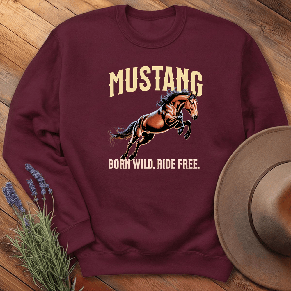 Breed Spirit, Mustang - Sweatshirt - Maroon