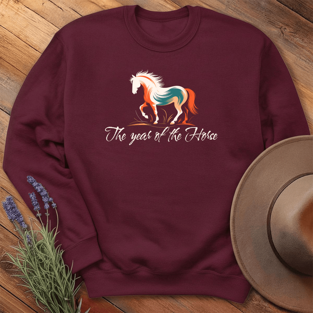 Year Of The Horse - Sweatshirt - Maroon