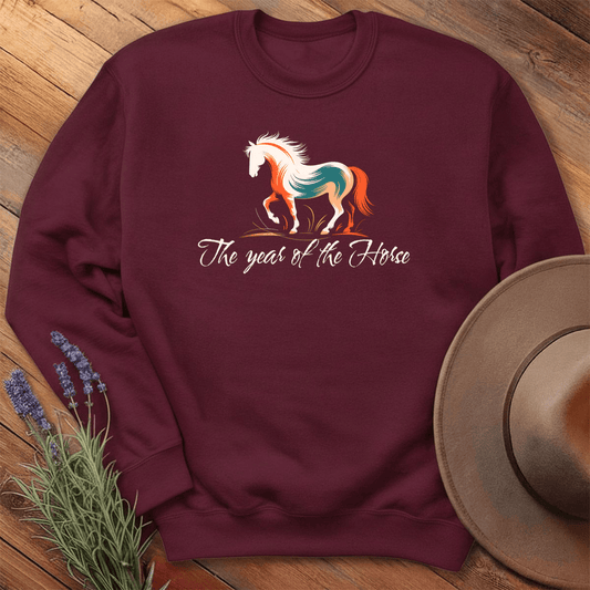 Year Of The Horse - Sweatshirt - Maroon
