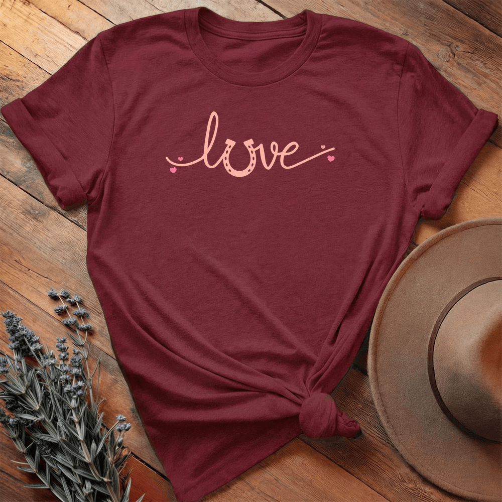Horse Love - Premium Lightweight Tee - Maroon