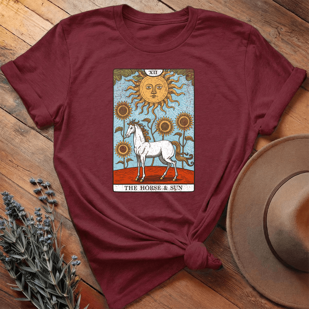 Horse Tarot Card - Premium Lightweight Tee - Maroon