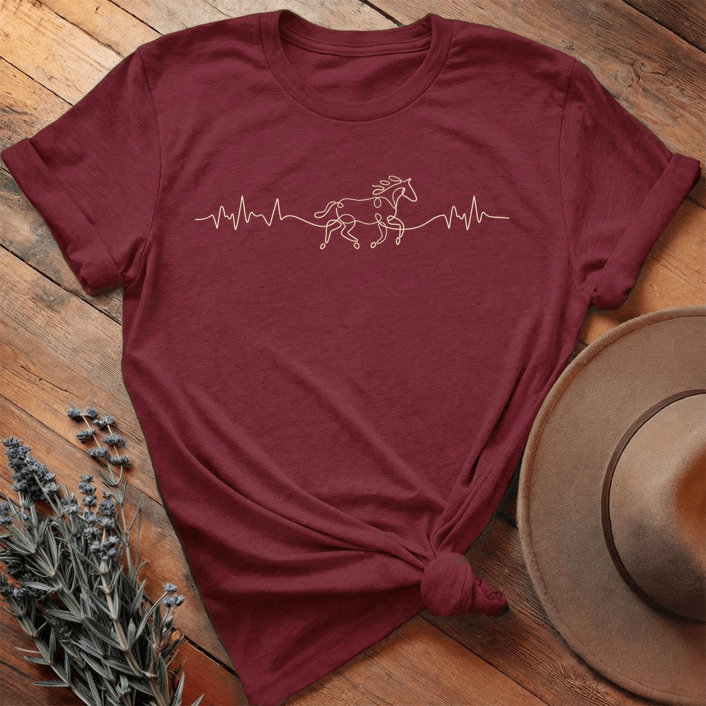 Horse Heart rate - Premium Lightweight Tee - Maroon