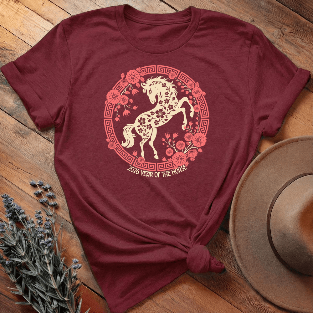 Year Of The Horse 9 - Premium Lightweight Tee - Maroon