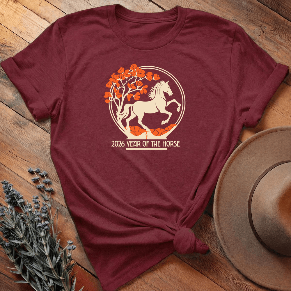 Year Of The Horse 8 - Premium Lightweight Tee - Maroon