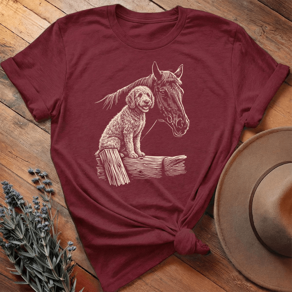 Horse & Doodle Dog - Maroon