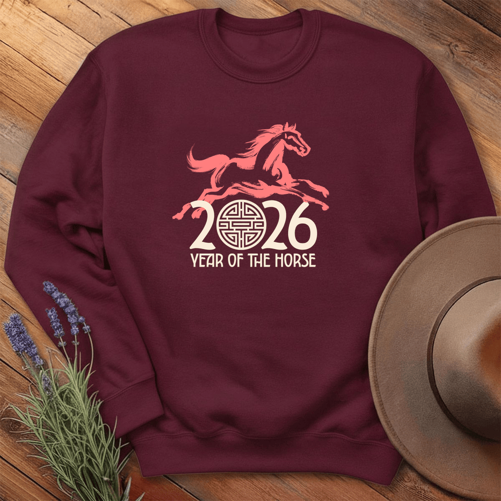 Year Of The Horse 10 - Sweatshirt - Maroon