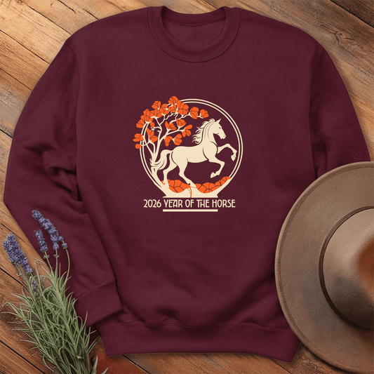 Year Of The Horse 8 - Sweatshirt - Maroon