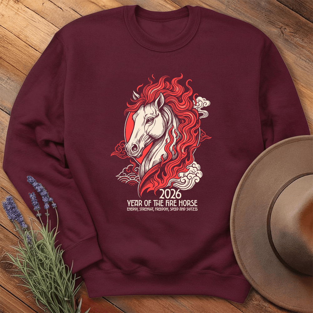 Year Of The Horse 11 - Sweatshirt - Maroon
