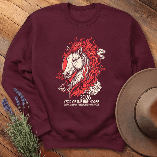 Year Of The Horse 11 - Sweatshirt - Maroon