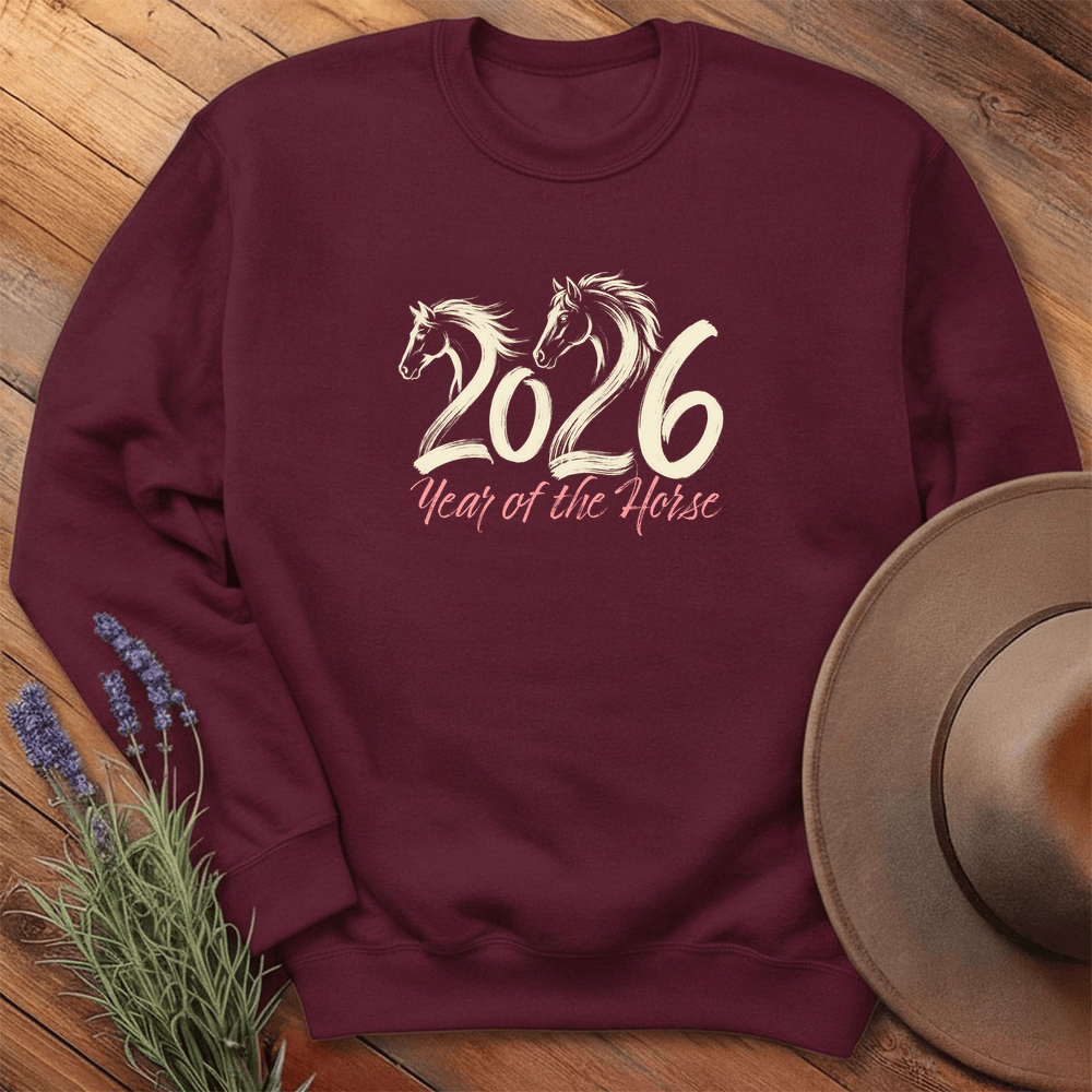 Year Of The Horse 2 - Sweatshirt - Maroon