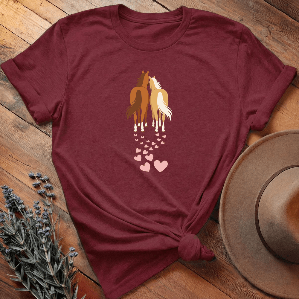 Heart Hoofprint2 Art Light - Maroon