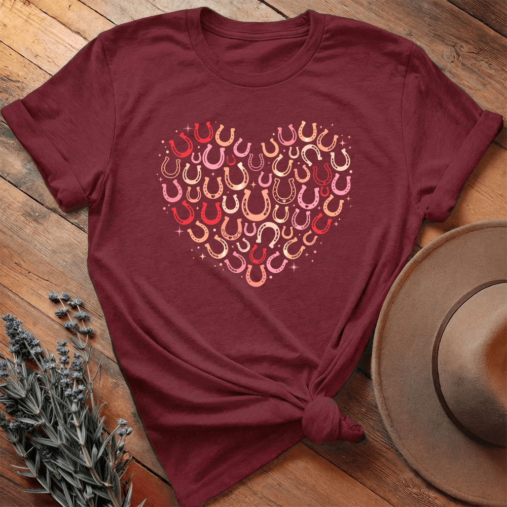 Valentine Serie Heart Horseshoes Art Light - Maroon