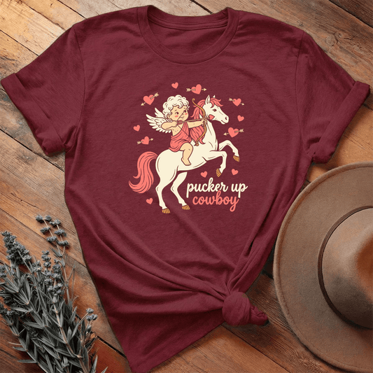 Valentine Serie Heart Cupid Rider Art Light - Maroon
