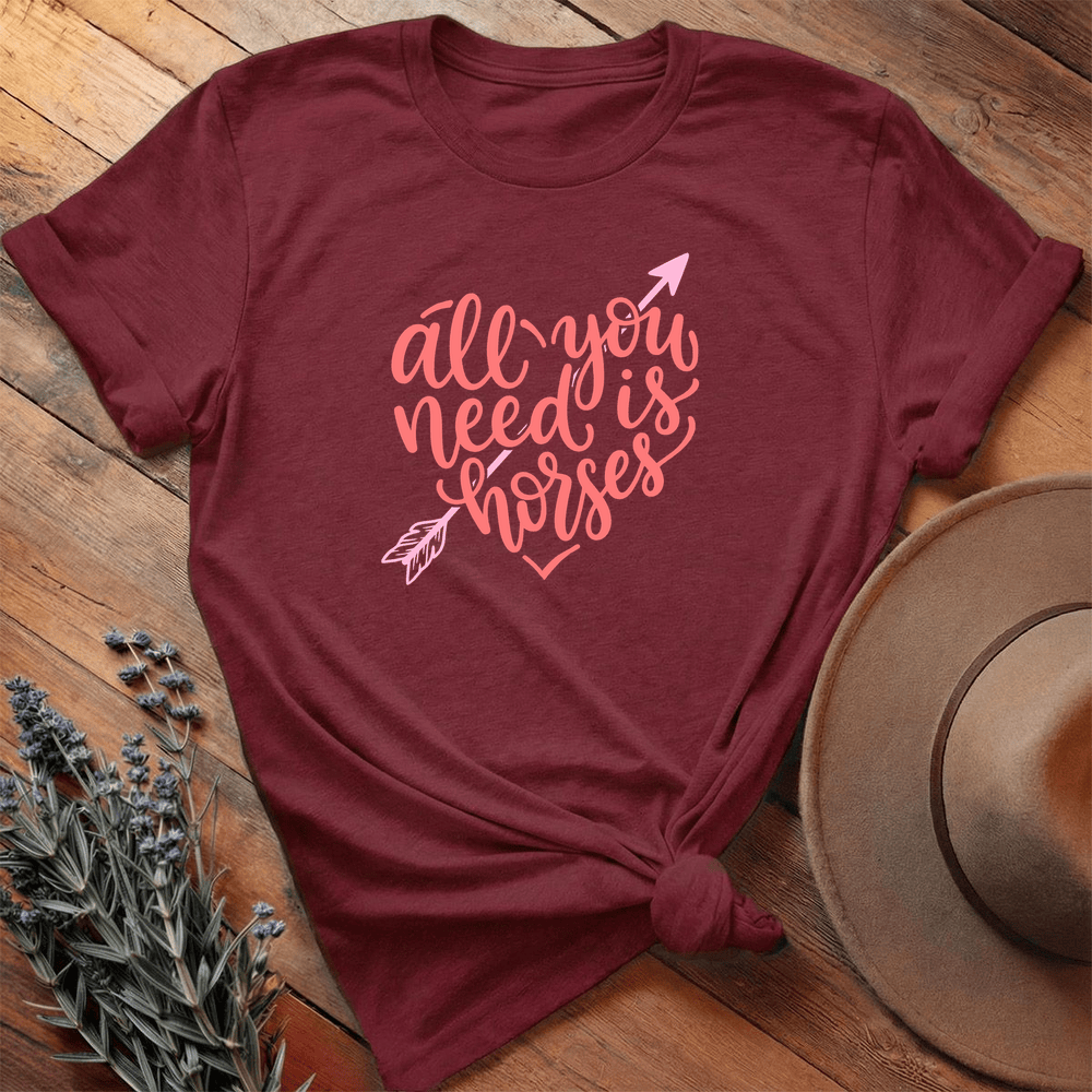 All you need is horses - Premium Lightweight Tee - Maroon