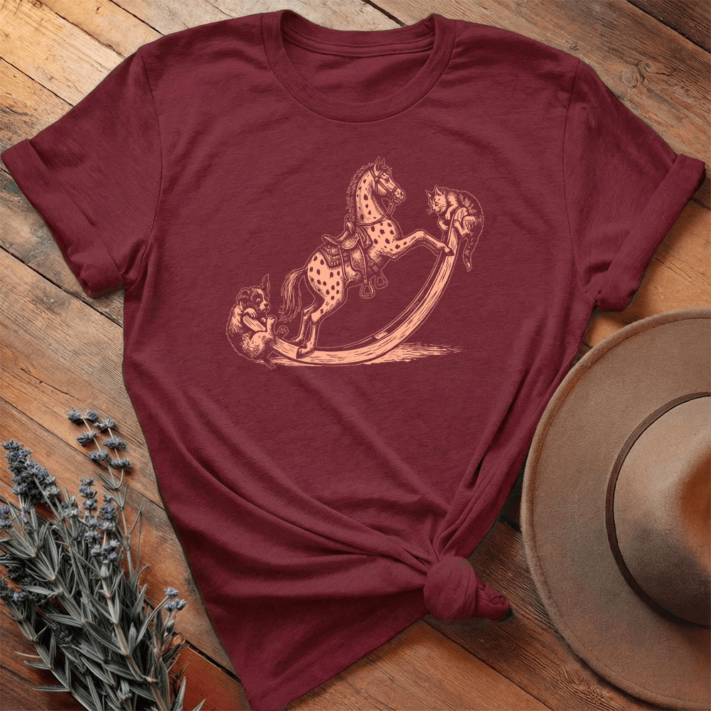 Vintage Horse Dog 7 - Premium Lightweight Tee - Maroon