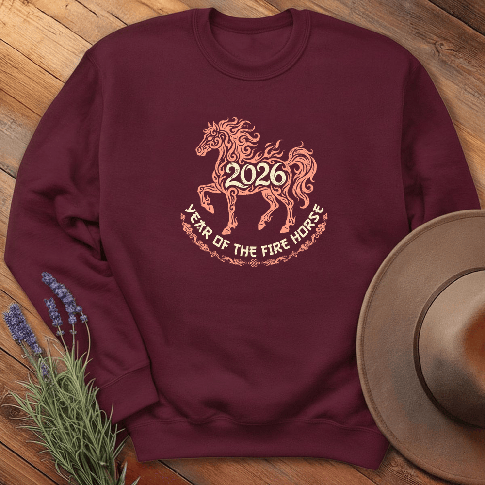 Year Of The Fire Horse 4 - Sweatshirt - Maroon