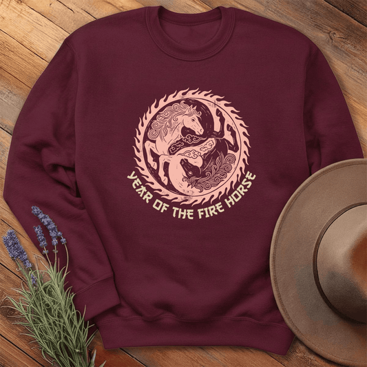 Year Of The Fire Horse 7 - Sweatshirt - Maroon