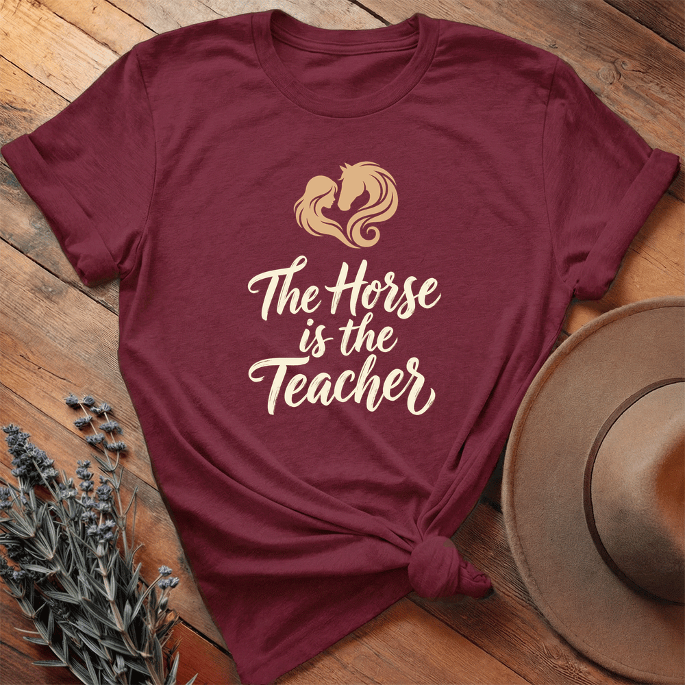 The Horse is the Teacher  - Premium Lightweight Tee - Maroon