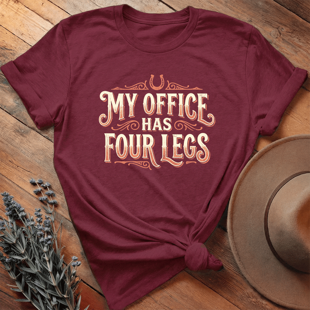 My Office has 4 legs - Premium Lightweight Tee - Maroon