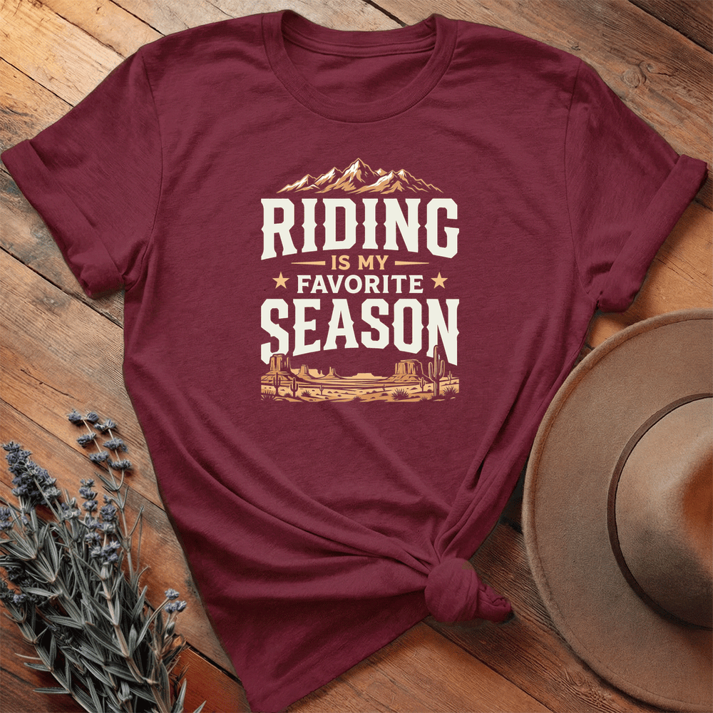 Riding is my favorite season 2 - Premium Lightweight Tee - Maroon