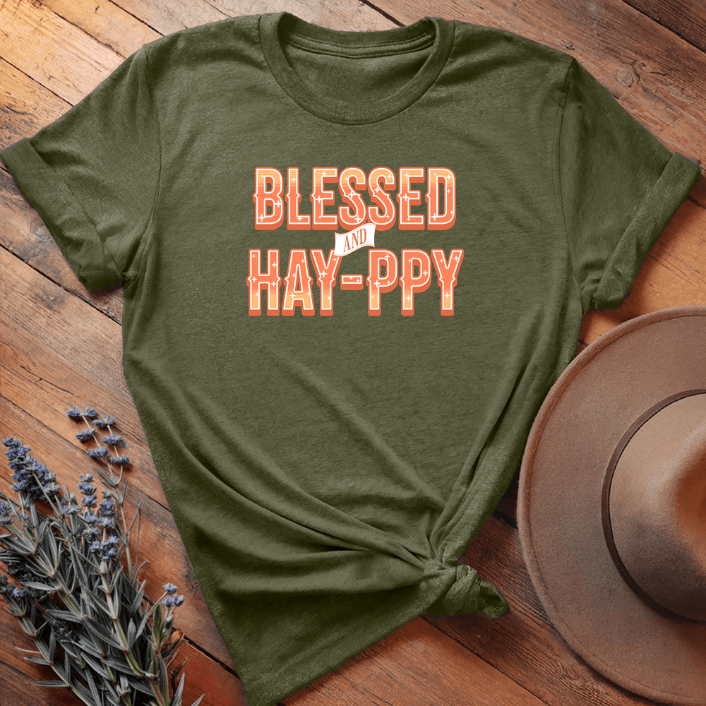 Blessed and Hay-ppy - Military Green