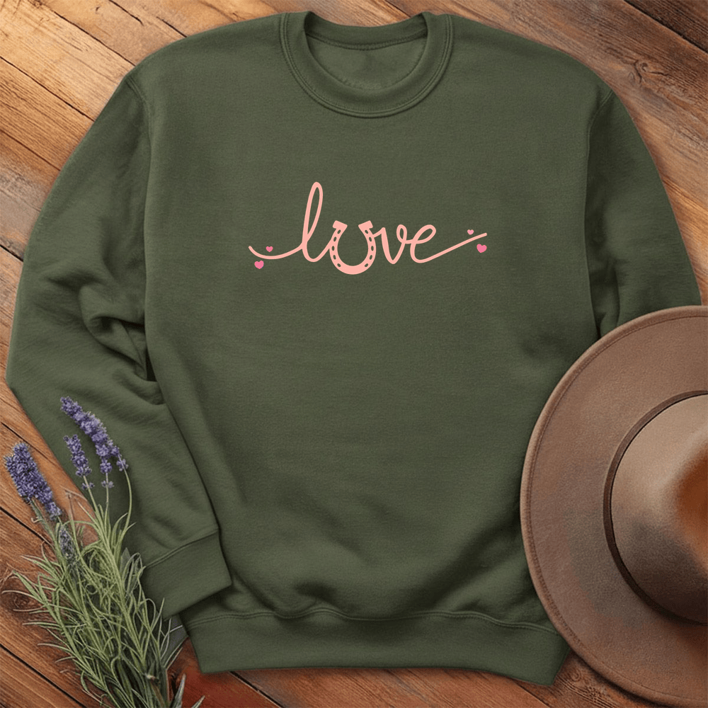 Horse Love - Sweatshirt - Military Green