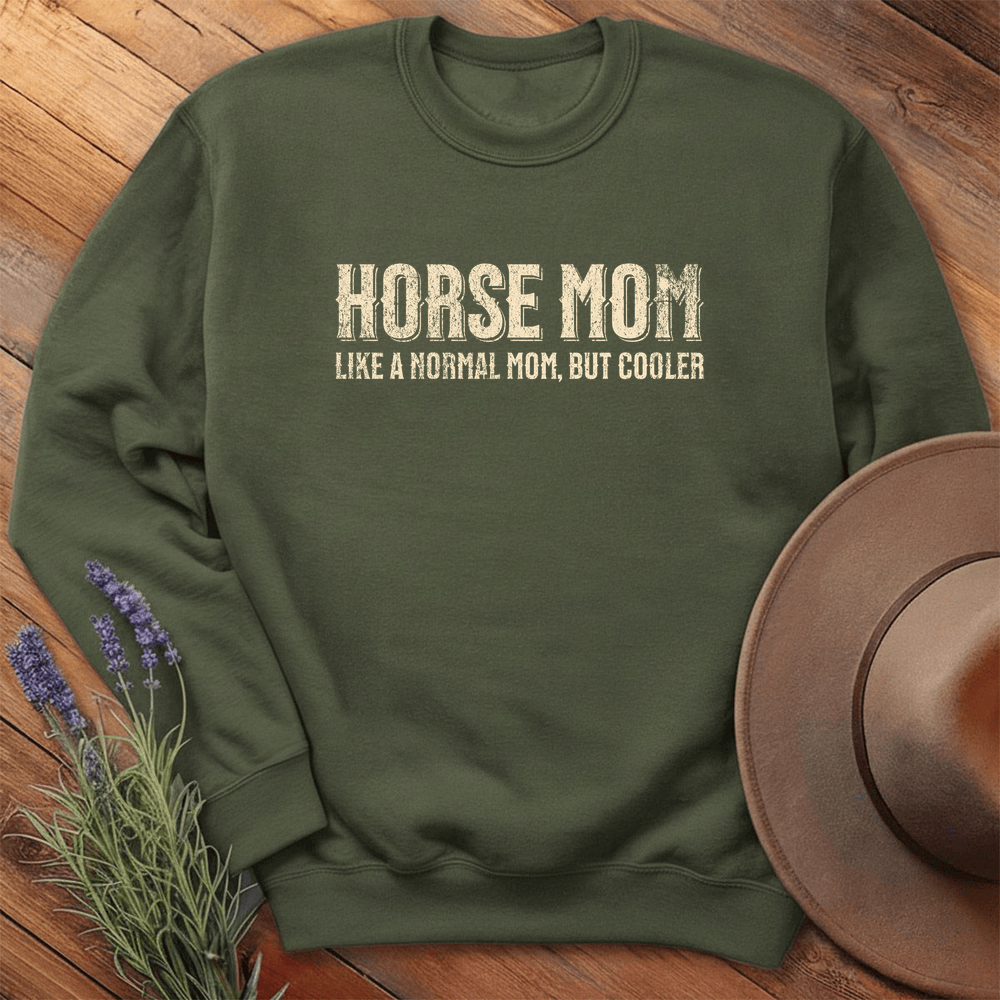 Horse Mom - Sweatshirt - Military Green