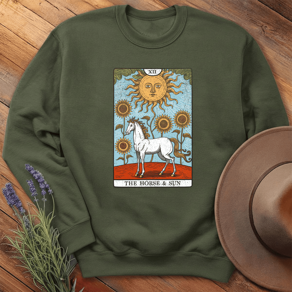 Horse Tarot Card - Sweatshirt - Military Green