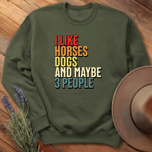 I like Horses and... - Sweatshirt - Military Green