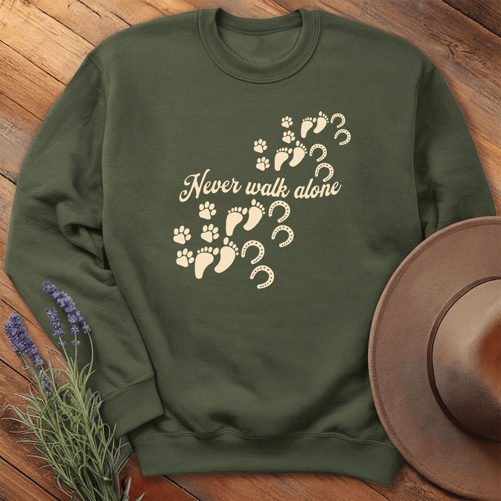 Never Walk Alone - Sweatshirt - Military Green