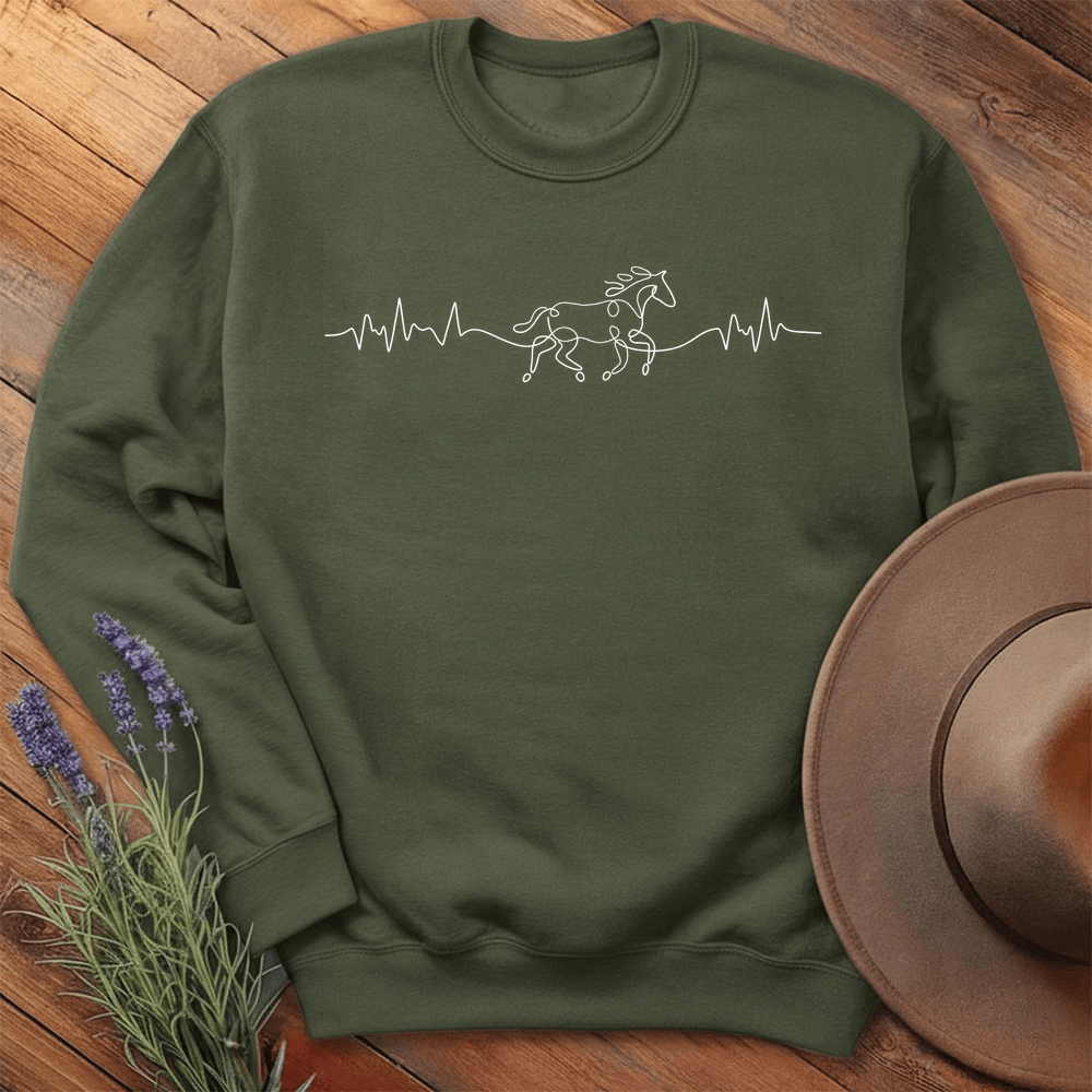 Horse Heart rate - Sweatshirt - Military Green